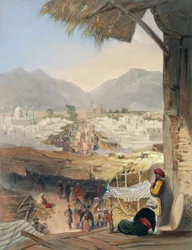 Città di Kandahar, il suo bazar principale e la cittadella, presa dalla Nakarra Khauneh, o Sala della Banda Reale, tavola 28 da 